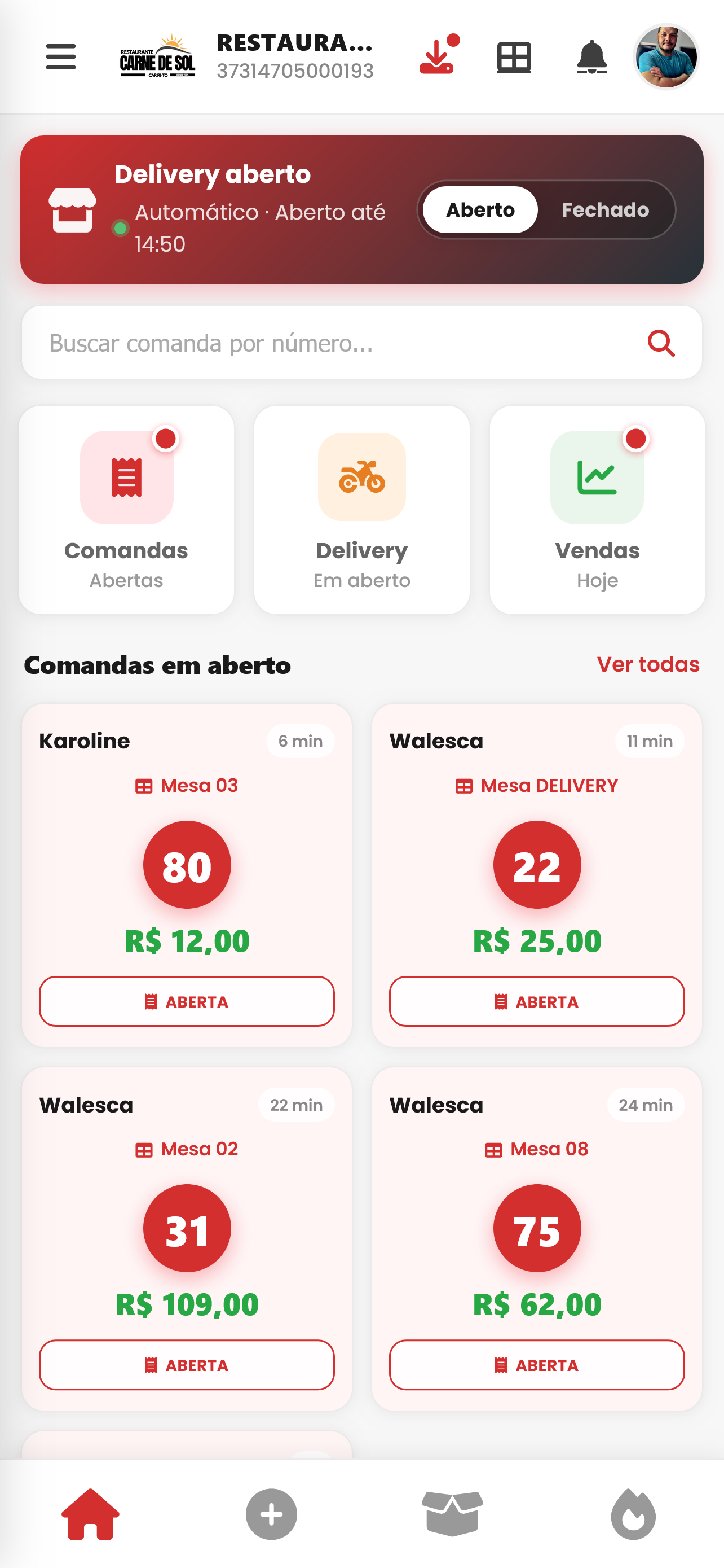 App MarSoft FoodService no celular